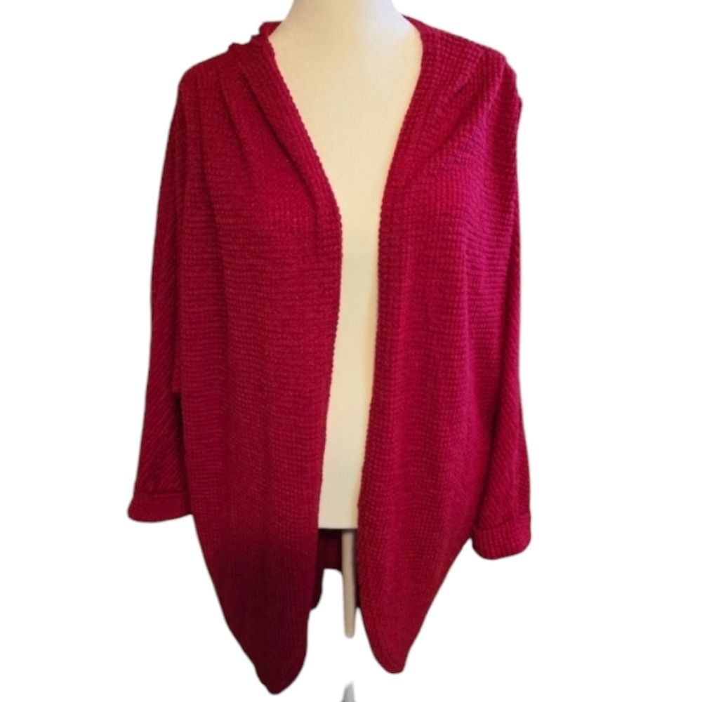 MEROKEETY Womens 2024 Long Sleeve Waffle Knit Cardigan Open Front Sweater XL